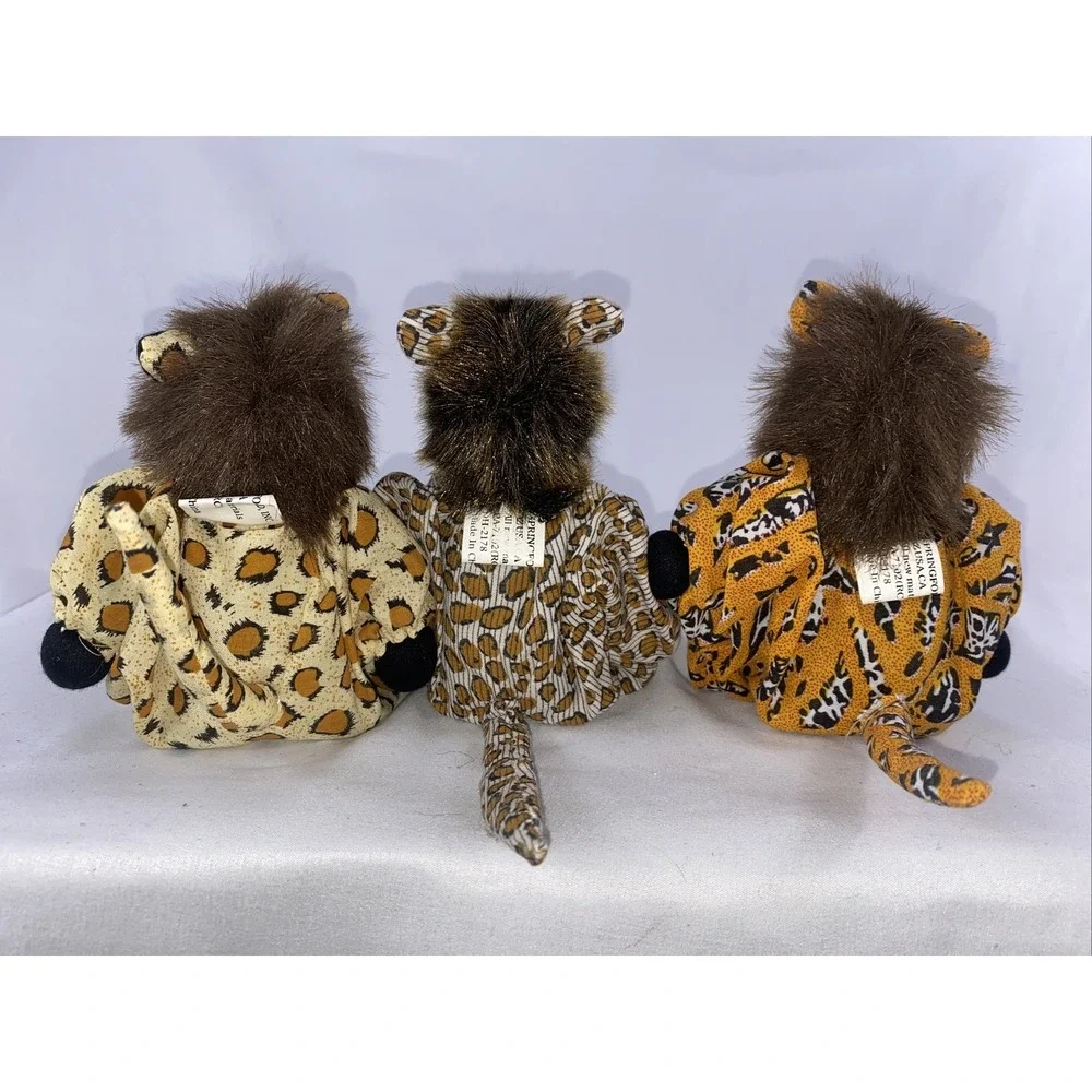 VINTAGE Adorable Ceramic Painted Face Cat Dolls Springford Inc. RARE Leopard